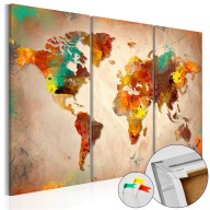 Obraz na korku  Malowany świat [Mapa korkowa]
