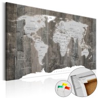 Obraz na korku  Świat z drewna [Mapa korkowa]